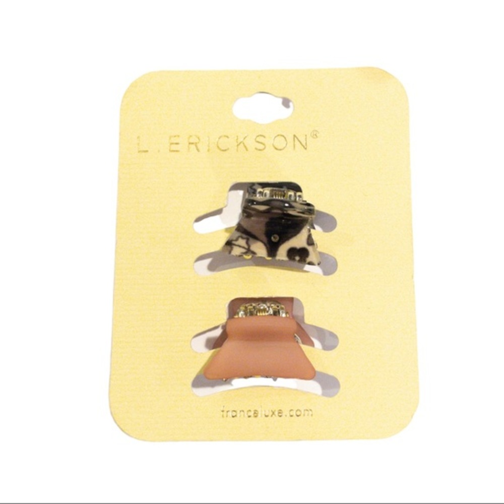 NEW L. ERICKSON 1” Mini Hair Clip Set